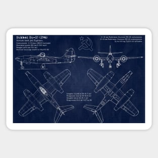 Sukhoi Su13 Blueprint Sticker